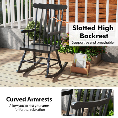 Solid Wood Porch Rocking Chair, Black Patio Rocking Chairs & Gliders at Gallery Canada