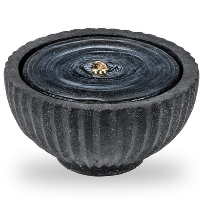 Outdoor Round Sphere Water Fountain With LED Lights, Pump, Gray Outdoor Decor at Gallery Canada