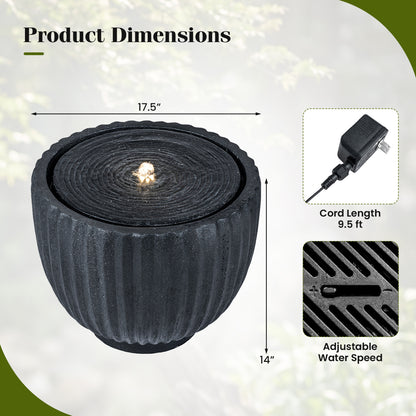 Outdoor Round Sphere Water Fountain With Pump For Garden, Gray Outdoor Decor at Gallery Canada