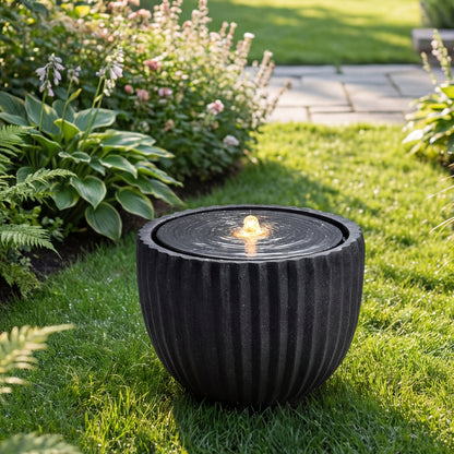 Outdoor Round Sphere Water Fountain With Pump For Garden, Gray Outdoor Decor at Gallery Canada