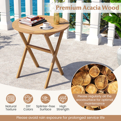 Outdoor Side Table with Slatted Tabletop and X-Shaped Structure Patio Dining Tables at Gallery Canada