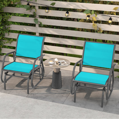 Outdoor Single Swing Glider Rocking Chair, Turquoise Patio Rocking Chairs & Gliders at Gallery Canada