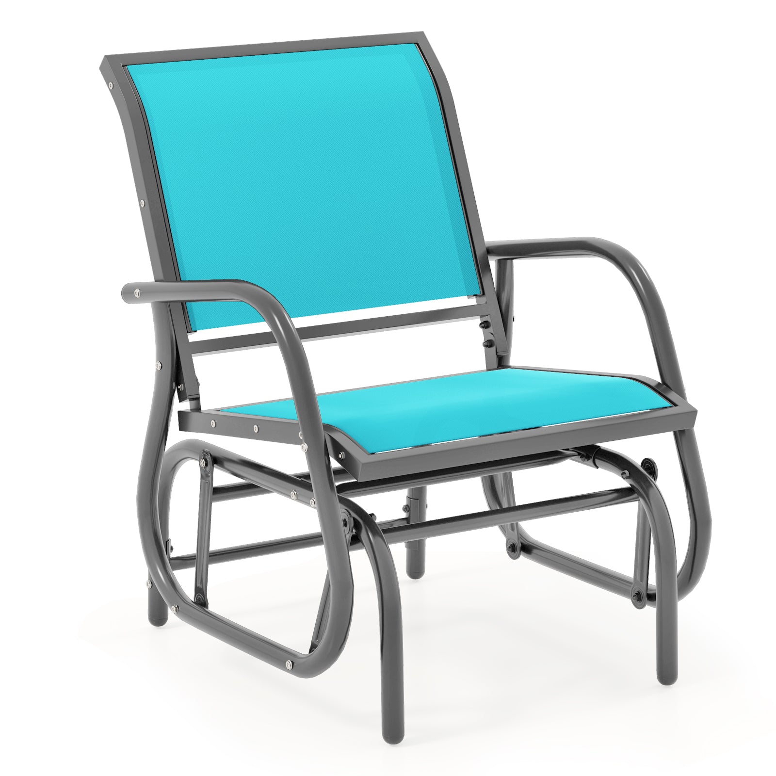 Outdoor Single Swing Glider Rocking Chair, Turquoise Patio Rocking Chairs & Gliders at Gallery Canada
