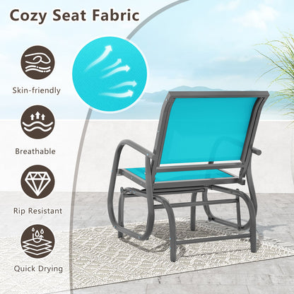 Outdoor Single Swing Glider Rocking Chair, Turquoise Patio Rocking Chairs & Gliders at Gallery Canada