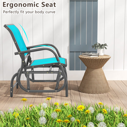 Outdoor Single Swing Glider Rocking Chair, Turquoise Patio Rocking Chairs & Gliders at Gallery Canada
