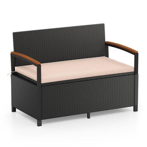 Outdoor Storage Bench Deck Box, Beige