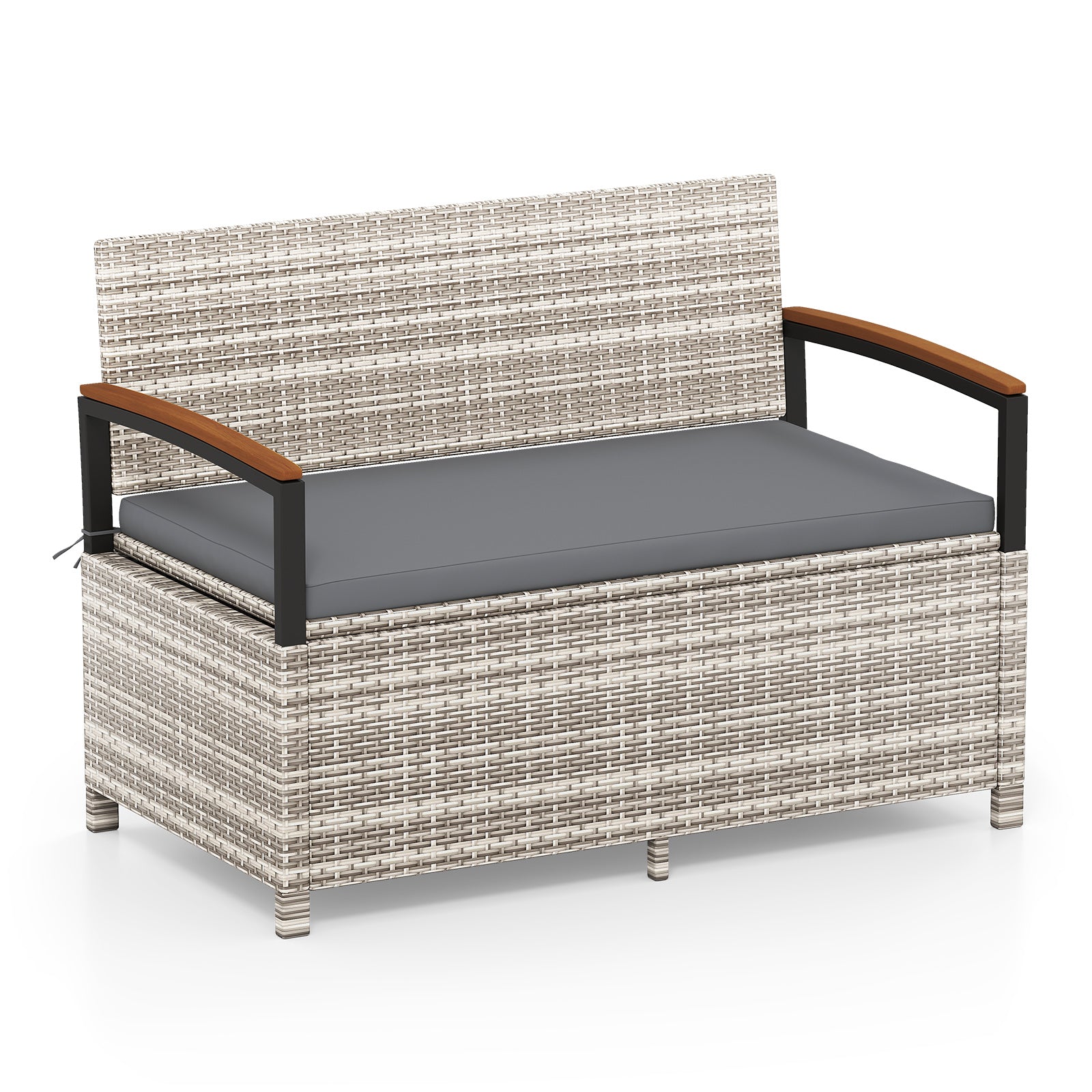 Outdoor Storage Bench Deck Box, With Cushion, Gray Sheds & Outdoor Storage at Gallery Canada