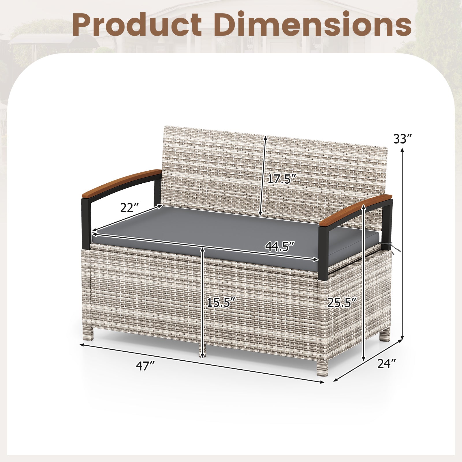 Outdoor Storage Bench Deck Box, With Cushion, Gray Sheds & Outdoor Storage at Gallery Canada