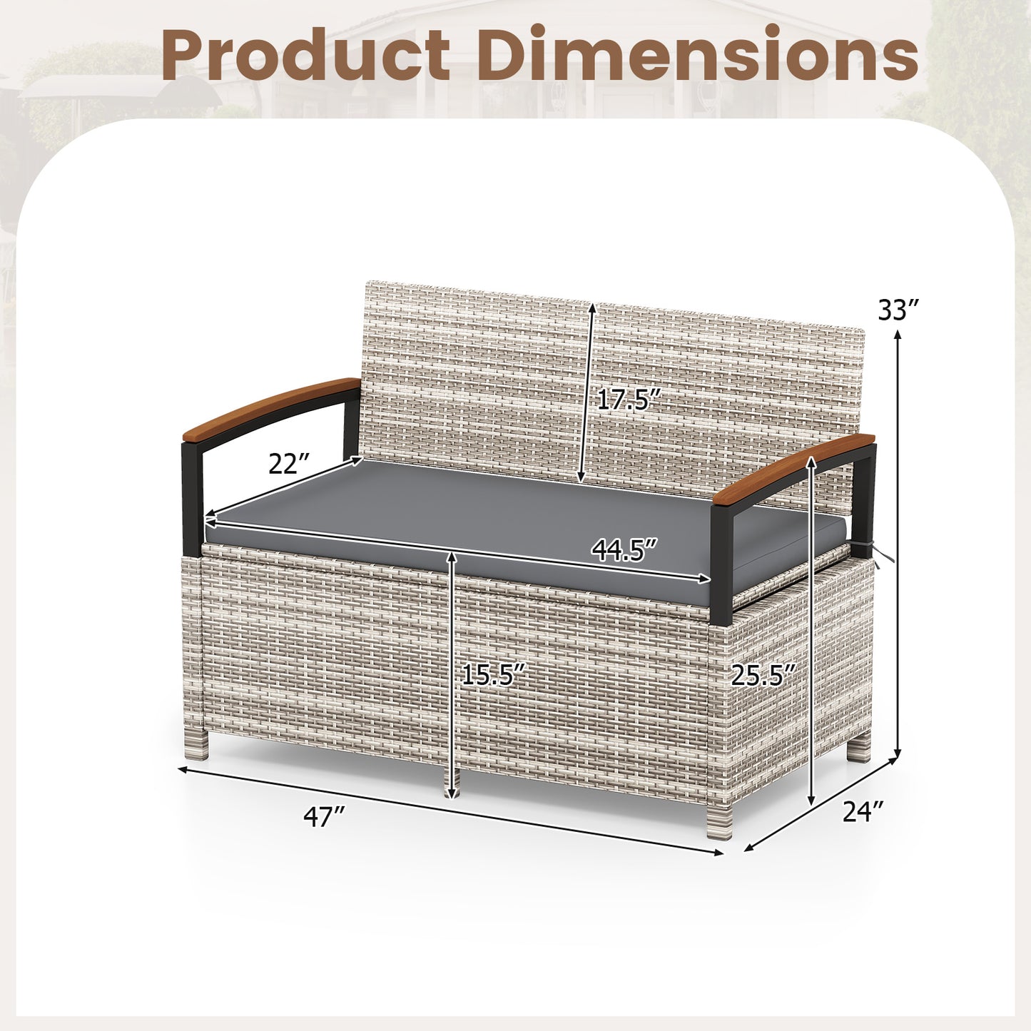 Outdoor Storage Bench Deck Box, With Cushion, Gray Sheds & Outdoor Storage at Gallery Canada