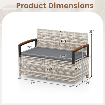 Outdoor Storage Bench Deck Box, With Cushion, Gray Sheds & Outdoor Storage at Gallery Canada