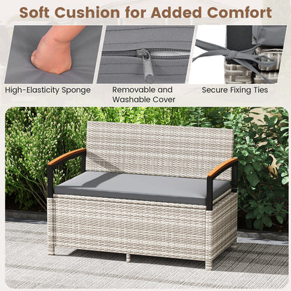 Outdoor Storage Bench Deck Box, With Cushion, Gray Sheds & Outdoor Storage at Gallery Canada