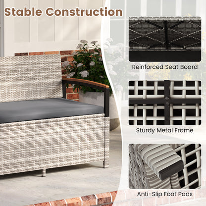 Outdoor Storage Bench Deck Box, With Cushion, Gray Sheds & Outdoor Storage at Gallery Canada