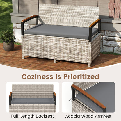 Outdoor Storage Bench Deck Box, With Cushion, Gray Sheds & Outdoor Storage at Gallery Canada