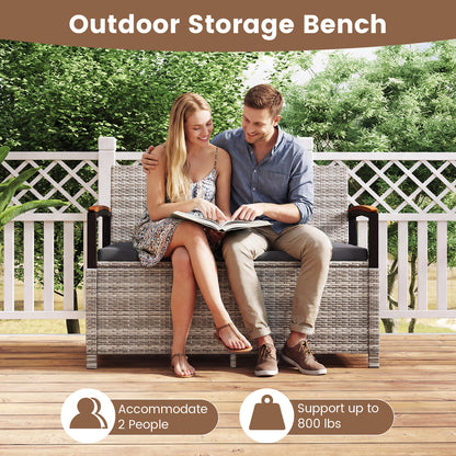 Outdoor Storage Bench Deck Box, With Cushion, Gray Sheds & Outdoor Storage at Gallery Canada