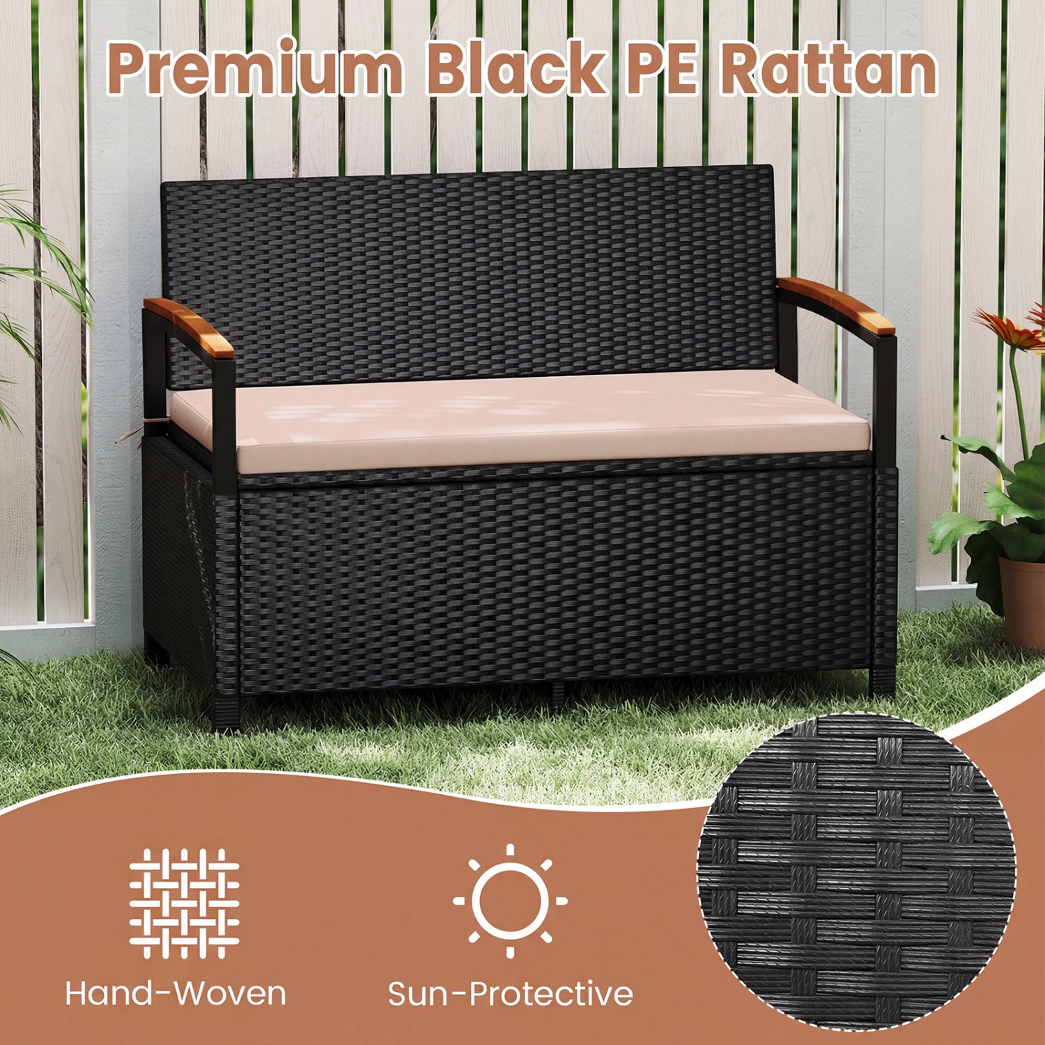 Outdoor Storage Bench Deck Box, Beige Sheds & Outdoor Storage at Gallery Canada