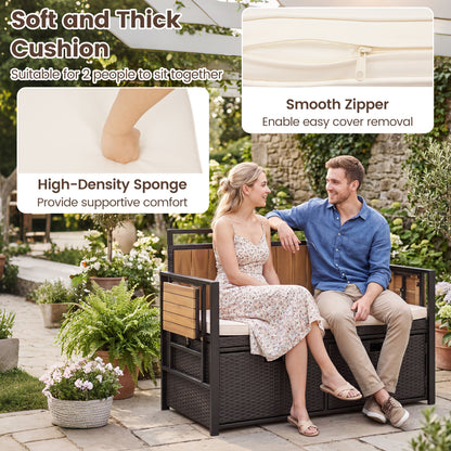 Outdoor Storage Bench with 2 Side Tables and 2-Seater Bench Seat Sheds & Outdoor Storage at Gallery Canada