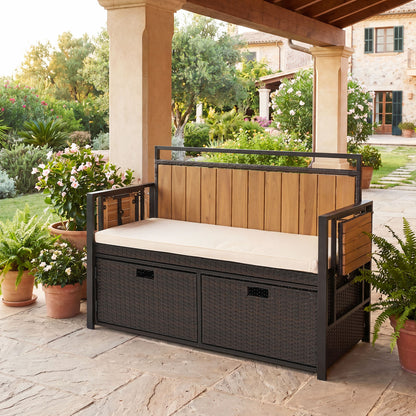 Outdoor Storage Bench with 2 Side Tables and 2-Seater Bench Seat Sheds & Outdoor Storage at Gallery Canada