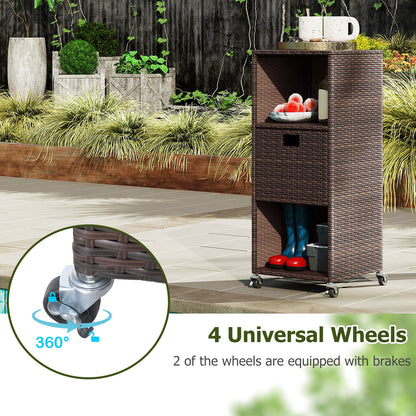 Outdoor Storage Cabinet with Drawer and 3 Shelves for Backyard Sheds & Outdoor Storage at Gallery Canada