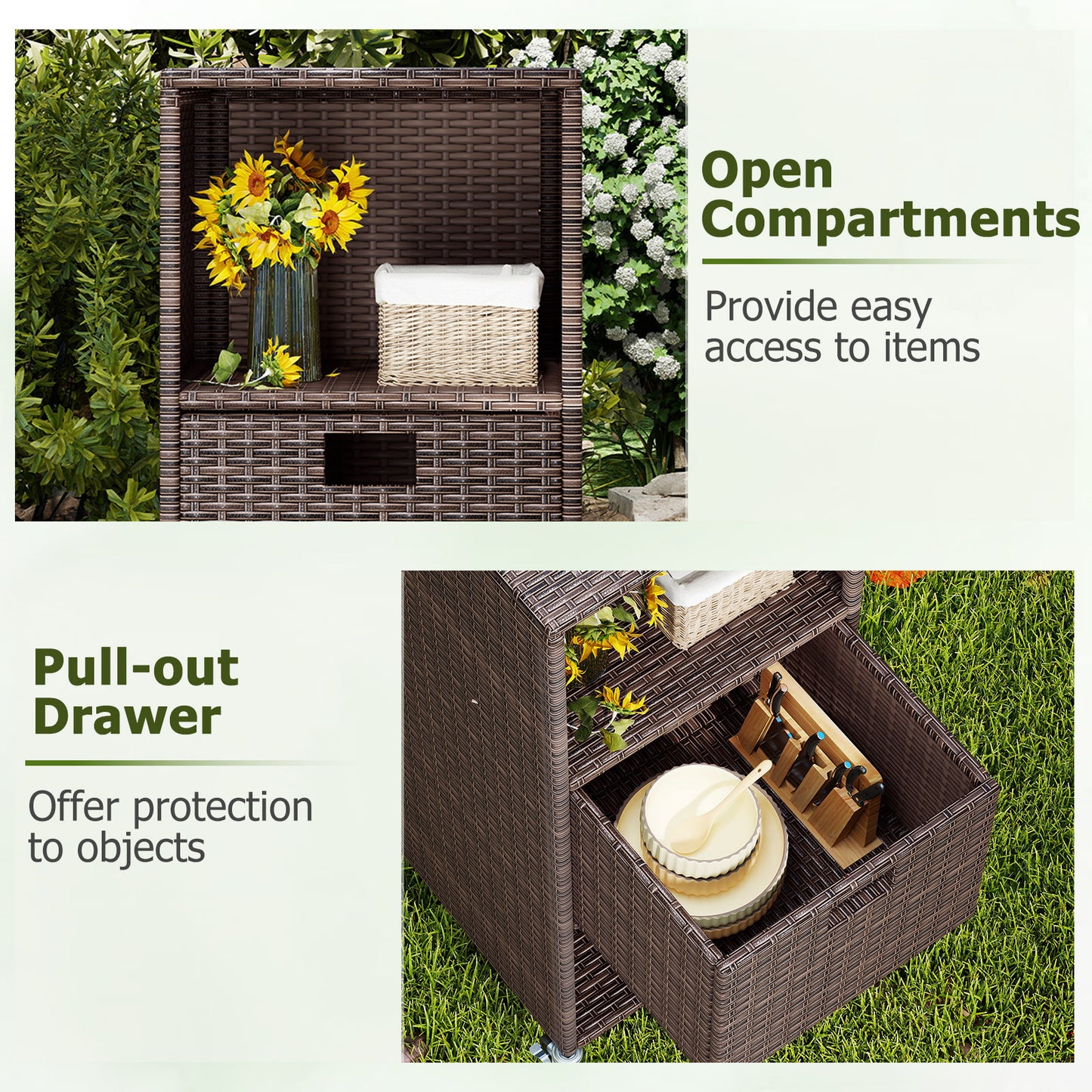 Outdoor Storage Cabinet with Drawer and 3 Shelves for Backyard Sheds & Outdoor Storage at Gallery Canada