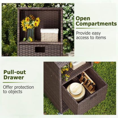 Outdoor Storage Cabinet with Drawer and 3 Shelves for Backyard Sheds & Outdoor Storage at Gallery Canada