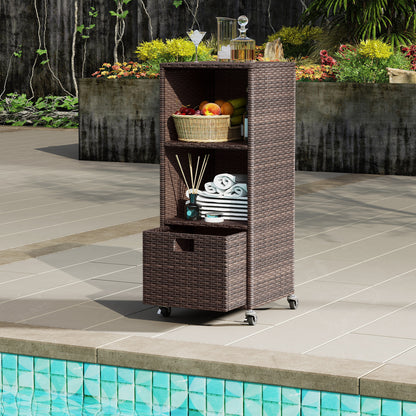 Outdoor Storage Cabinet with Drawer and 3 Shelves for Backyard Sheds & Outdoor Storage at Gallery Canada