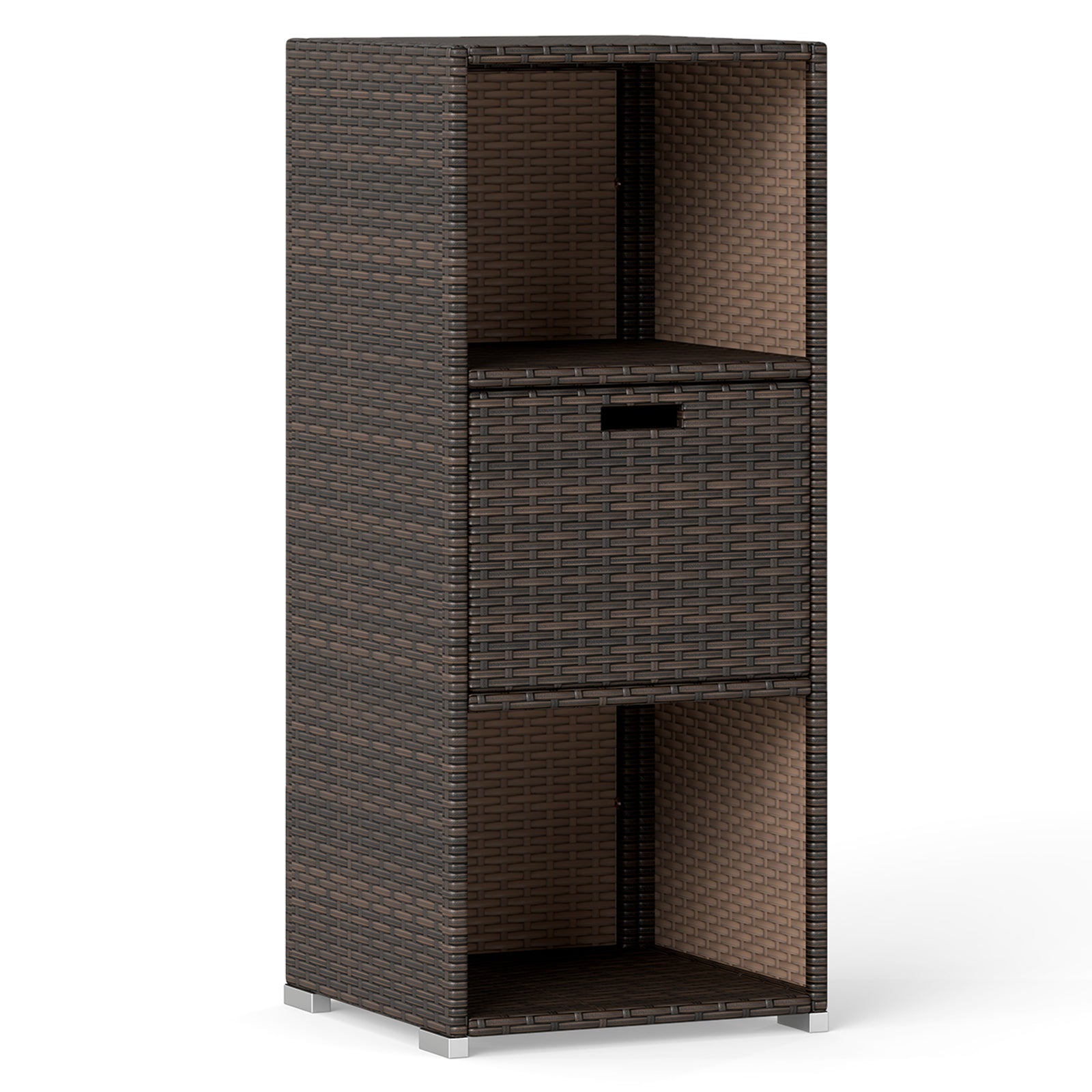 Outdoor Storage Cabinet, Patio Wicker Organizer With Drawer, Brown Sheds & Outdoor Storage Brown at Gallery Canada