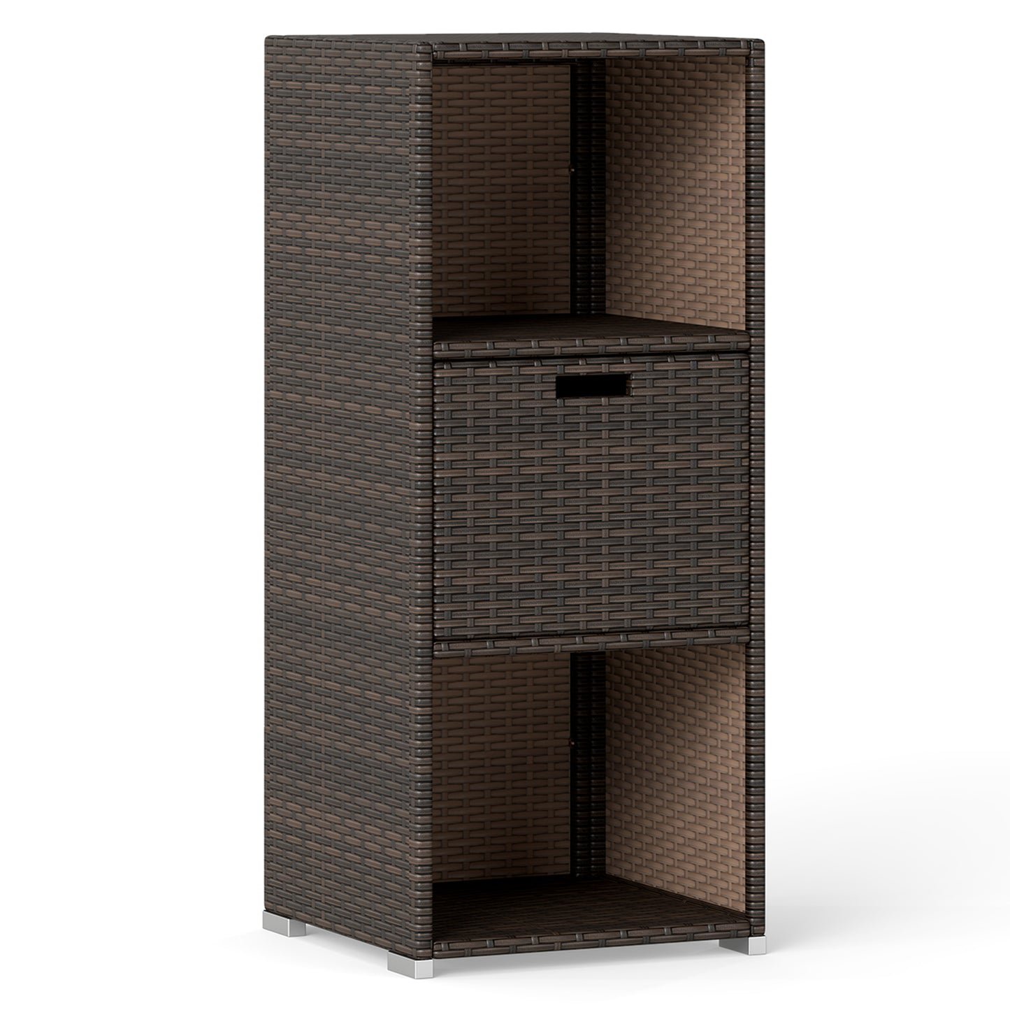 Outdoor Storage Cabinet, Patio Wicker Organizer With Drawer, Brown Sheds & Outdoor Storage Brown at Gallery Canada