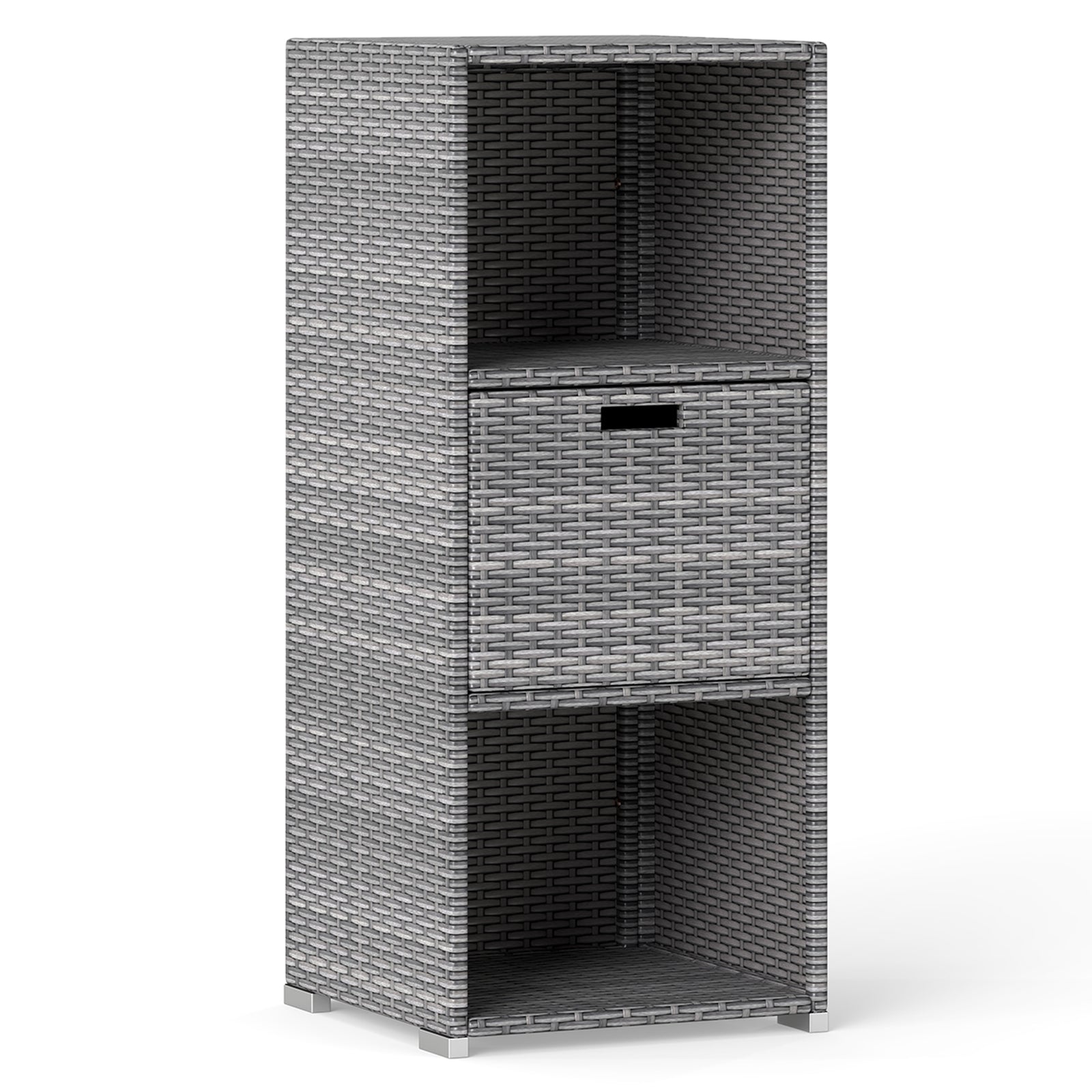 Outdoor Storage Cabinet, Wicker Organizer With Drawer, Gray Sheds & Outdoor Storage Gray at Gallery Canada