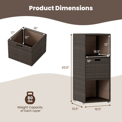 Outdoor Storage Cabinet, Patio Wicker Organizer With Drawer, Brown Sheds & Outdoor Storage at Gallery Canada