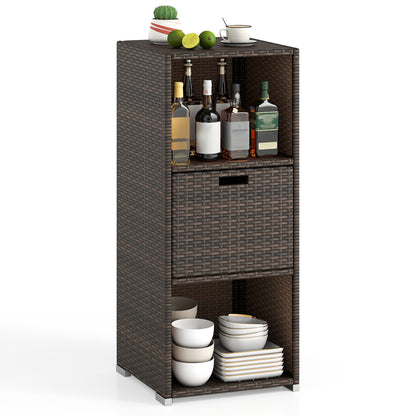 Outdoor Storage Cabinet, Patio Wicker Organizer With Drawer, Brown Sheds & Outdoor Storage at Gallery Canada