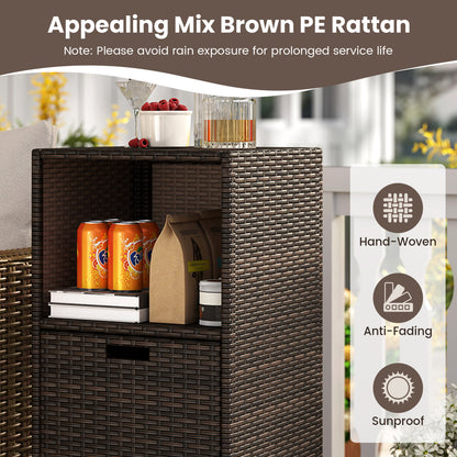 Outdoor Storage Cabinet, Patio Wicker Organizer With Drawer, Brown Sheds & Outdoor Storage at Gallery Canada