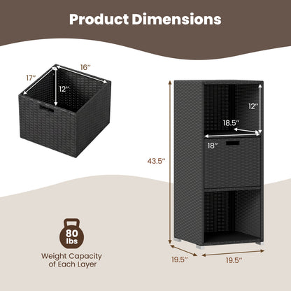 Outdoor Storage Cabinet, Wicker Organizer With Drawer, Black Sheds & Outdoor Storage at Gallery Canada