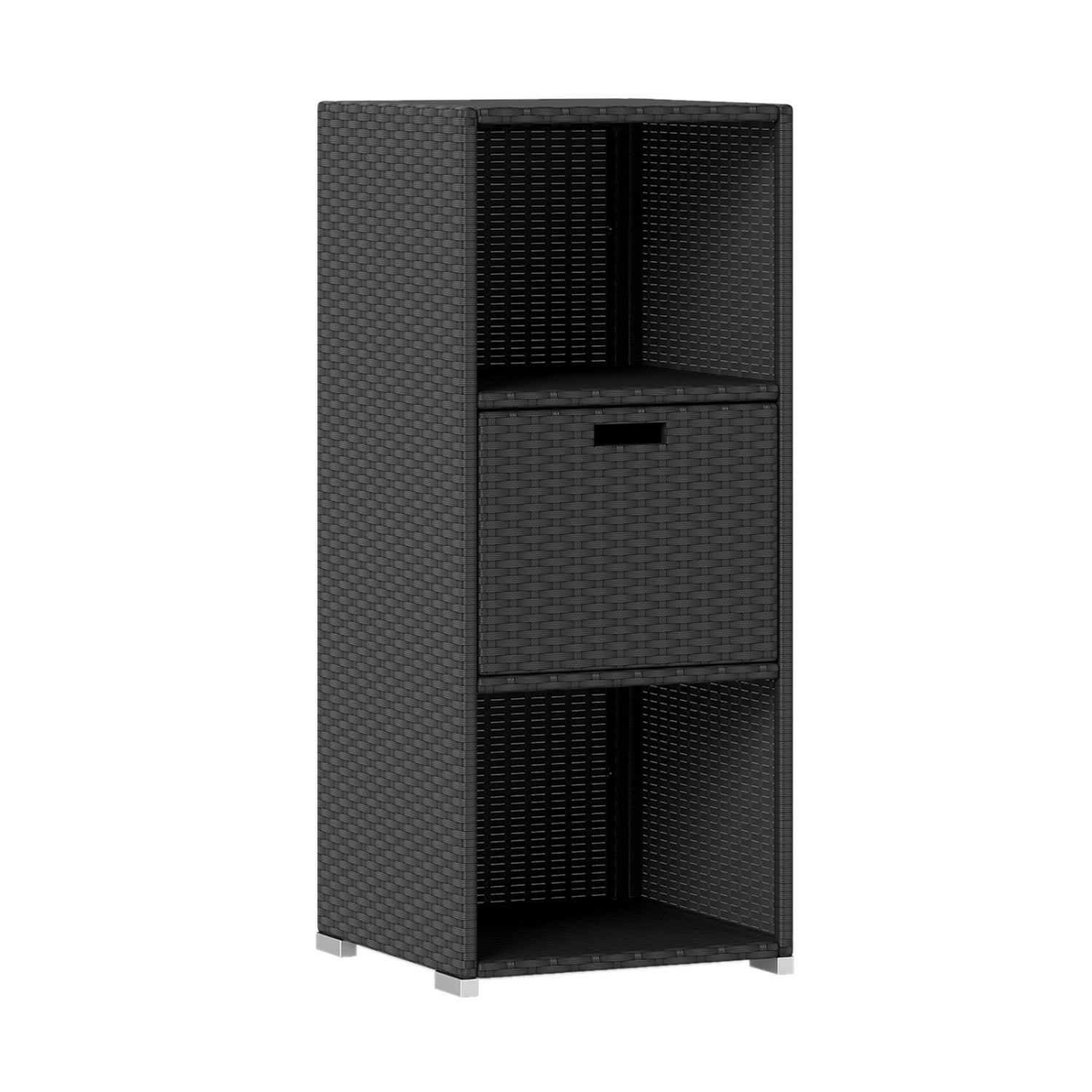 Outdoor Storage Cabinet, Wicker Organizer With Drawer, Black Sheds & Outdoor Storage at Gallery Canada