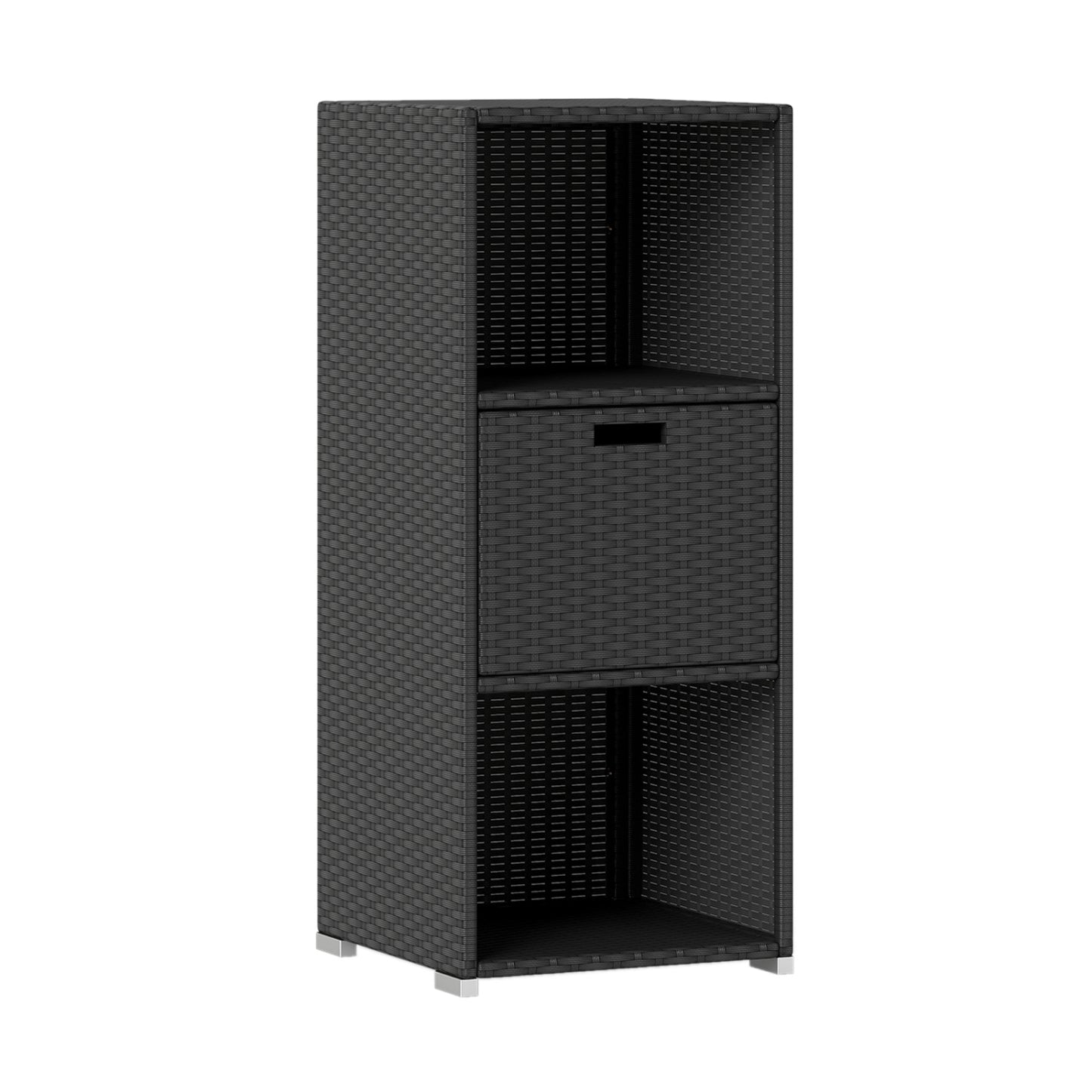 Outdoor Storage Cabinet, Wicker Organizer With Drawer, Black Sheds & Outdoor Storage at Gallery Canada