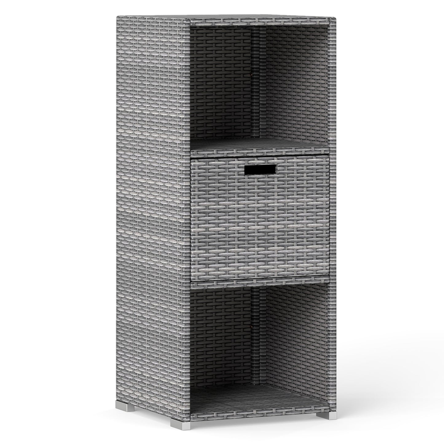 Outdoor Storage Cabinet, Wicker Organizer With Drawer, Gray Sheds & Outdoor Storage at Gallery Canada
