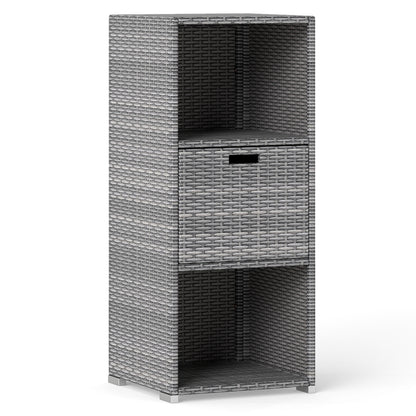 Outdoor Storage Cabinet, Wicker Organizer With Drawer, Gray Sheds & Outdoor Storage at Gallery Canada