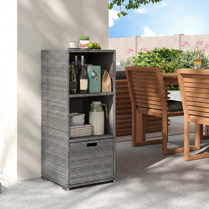 Outdoor Storage Cabinet, Wicker Organizer With Drawer, Gray Sheds & Outdoor Storage at Gallery Canada