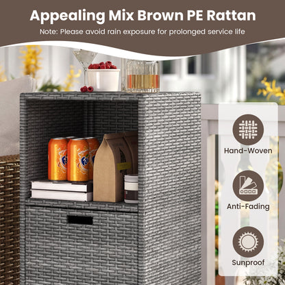 Outdoor Storage Cabinet, Wicker Organizer With Drawer, Gray Sheds & Outdoor Storage at Gallery Canada