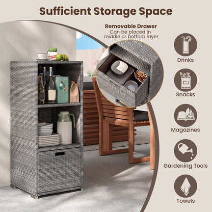Outdoor Storage Cabinet, Wicker Organizer With Drawer, Gray Sheds & Outdoor Storage at Gallery Canada