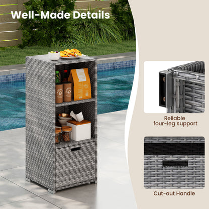 Outdoor Storage Cabinet, Wicker Organizer With Drawer, Gray Sheds & Outdoor Storage at Gallery Canada