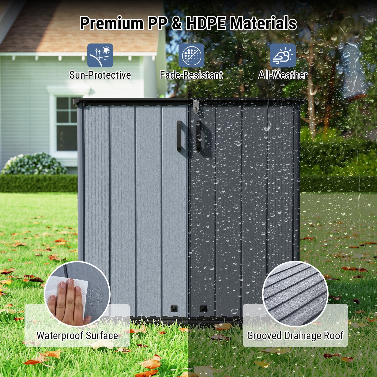 Outdoor Storage Shed, 23.5 Cu.ft, Lockable Door, Gray Sheds & Outdoor Storage at Gallery Canada