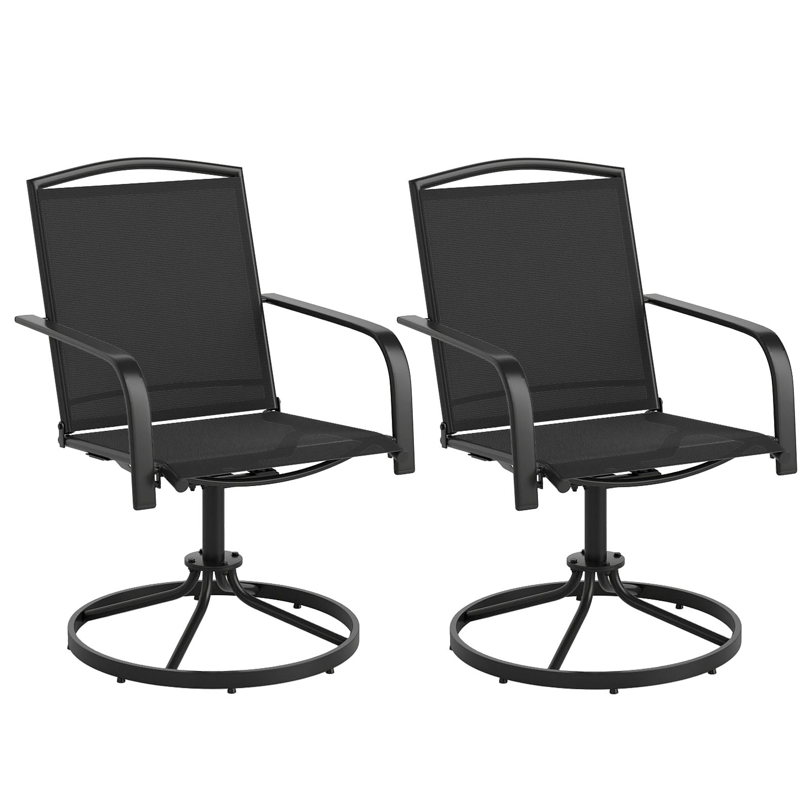 Outdoor Swivel Chairs Set of 2, Black Patio Rocking Chairs & Gliders at Gallery Canada