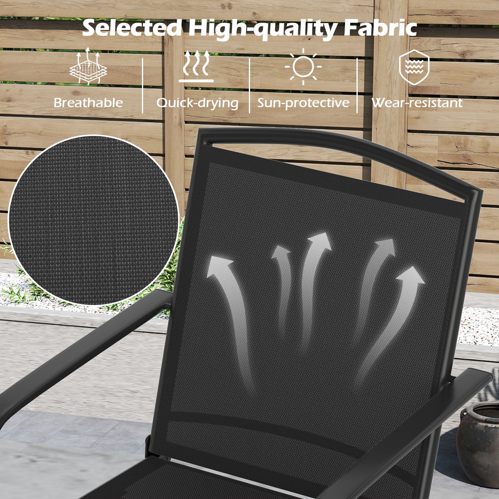Outdoor Swivel Chairs Set of 2, Black Patio Rocking Chairs & Gliders at Gallery Canada