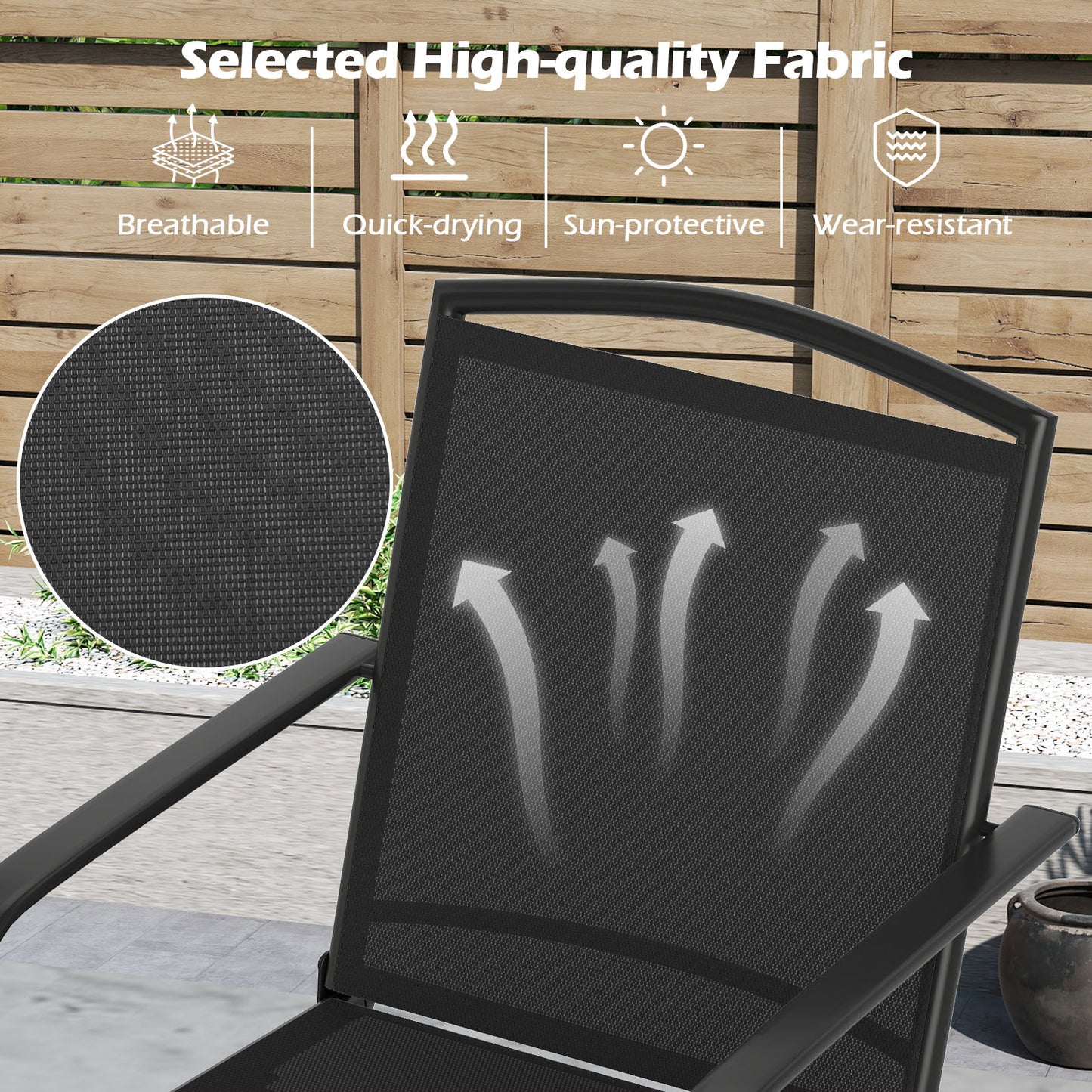 Outdoor Swivel Chairs Set of 2, Black Patio Rocking Chairs & Gliders at Gallery Canada