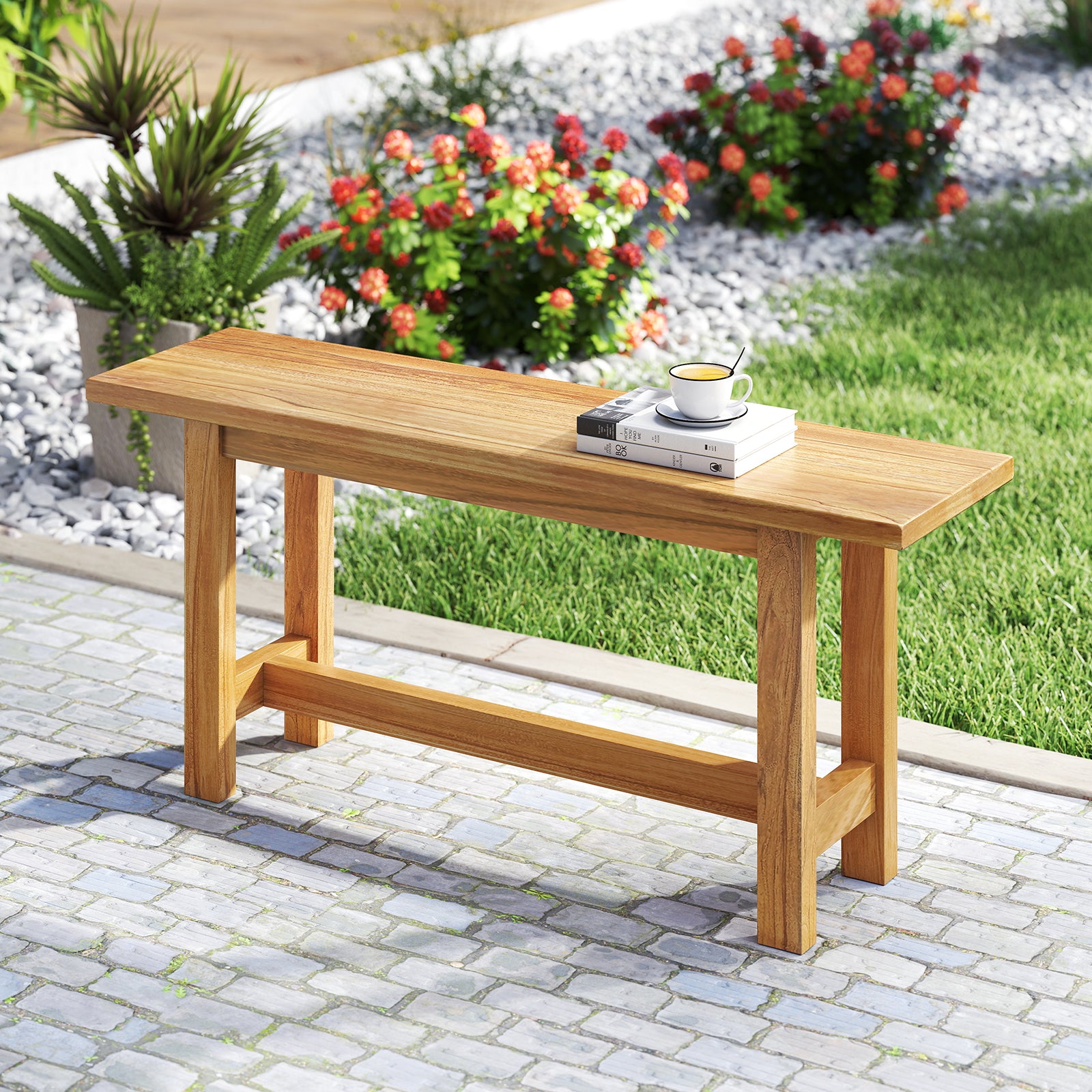 Outdoor Teak Wood Bench for Porch Backyard and Poolside, Teak Outdoor Benches at Gallery Canada