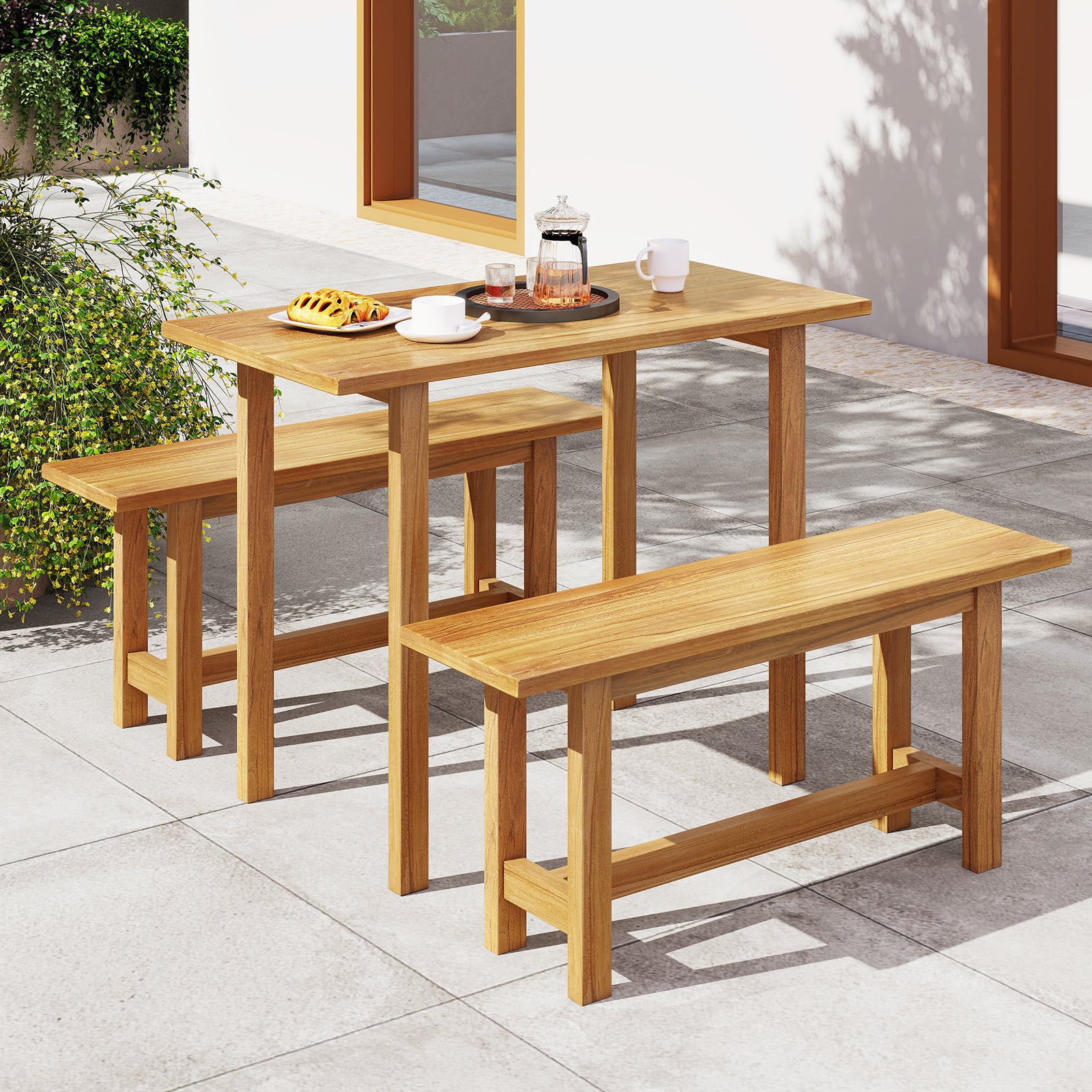 Outdoor Teak Wood Bench for Porch Backyard and Poolside, Teak Outdoor Benches at Gallery Canada