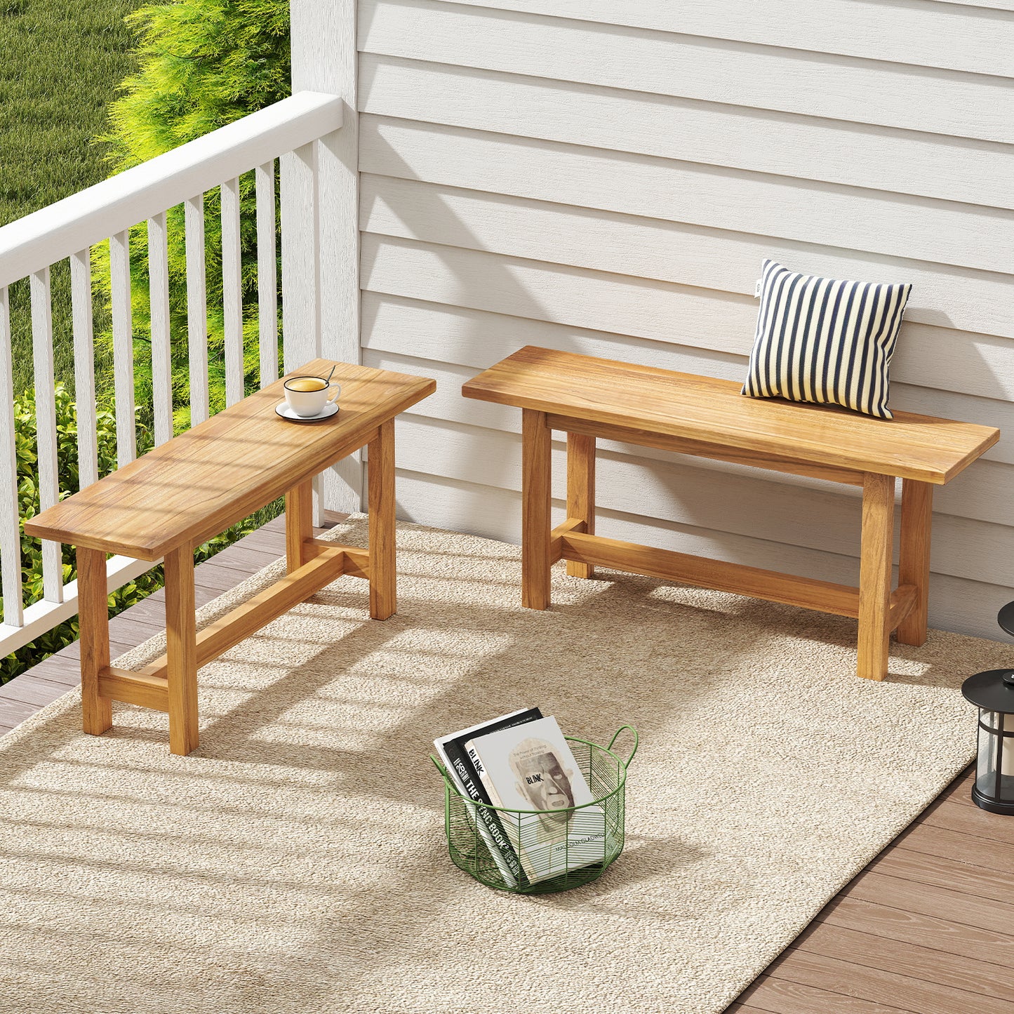 Outdoor Teak Wood Bench for Porch Backyard and Poolside, Teak Outdoor Benches at Gallery Canada