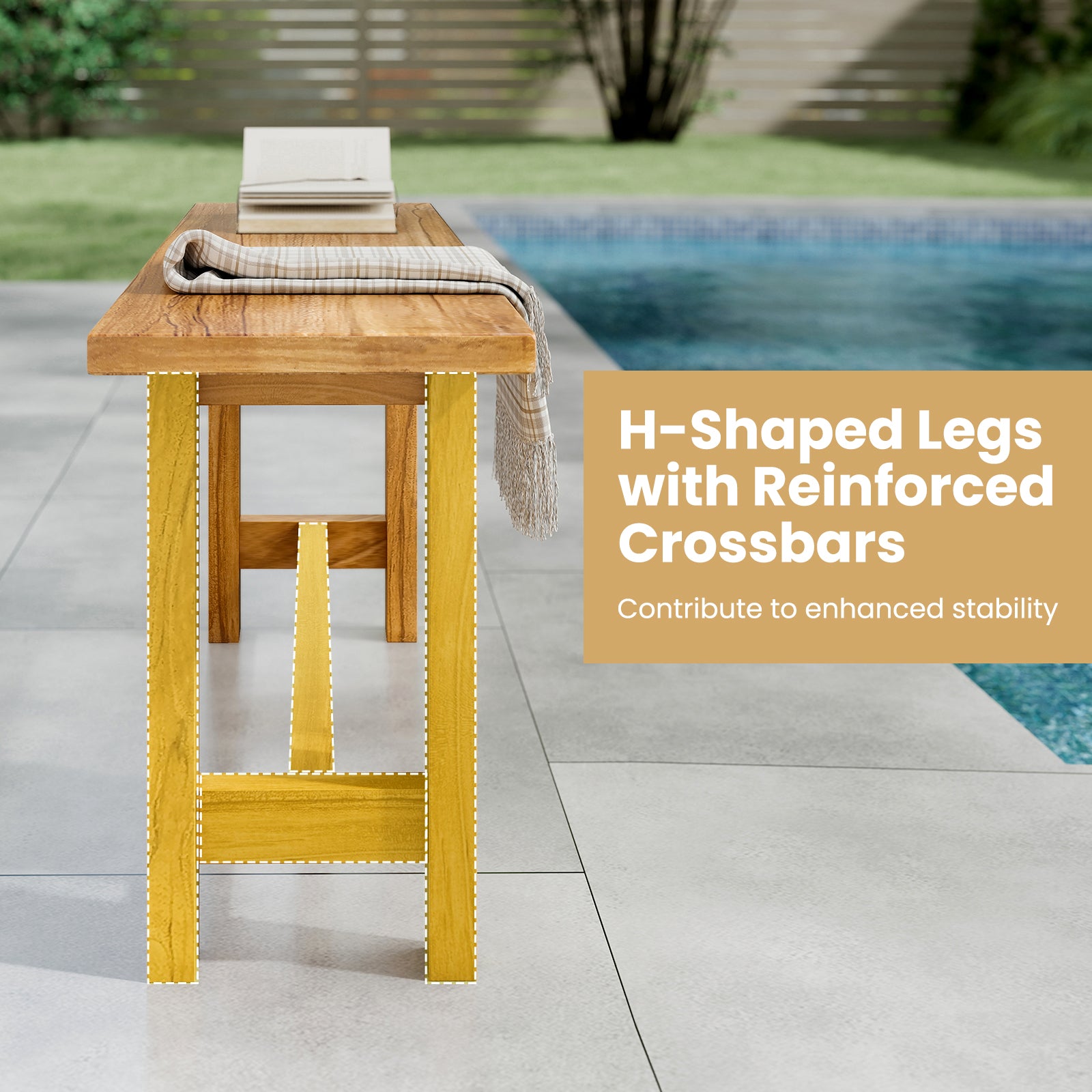 Outdoor Teak Wood Bench for Porch Backyard and Poolside, Teak Outdoor Benches at Gallery Canada