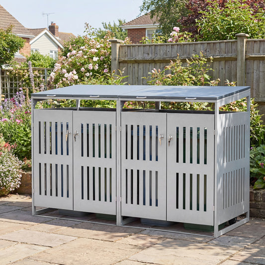 Outdoor Trash Can Storage Shed For 2 Bins, Silver Sheds & Outdoor Storage Silver at Gallery Canada