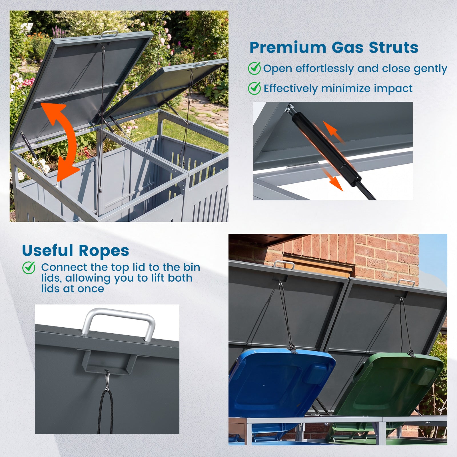 Outdoor Trash Can Storage Shed For 2 Bins, Silver Sheds & Outdoor Storage at Gallery Canada